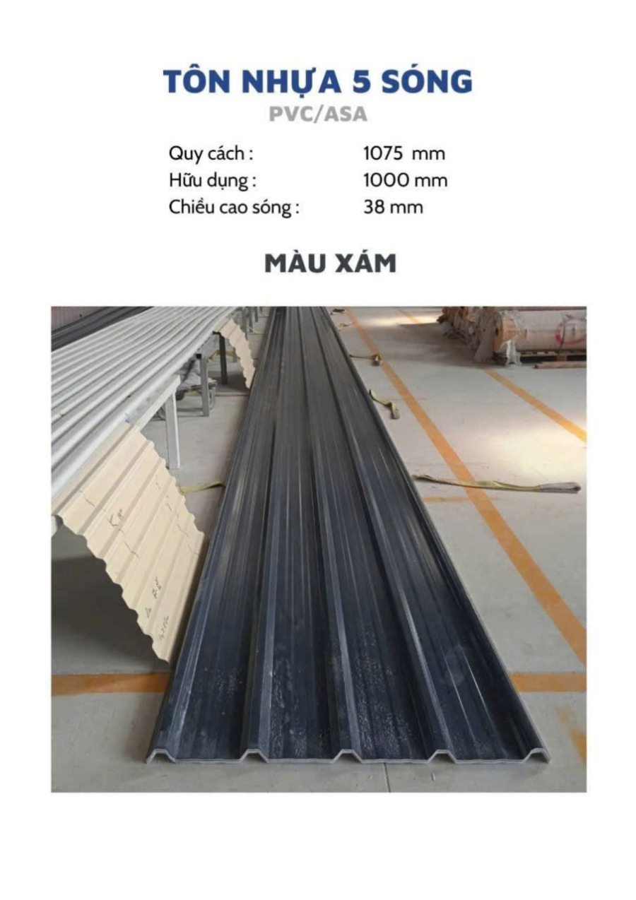 Tole Nhựa PVC/ASA ( Xám )